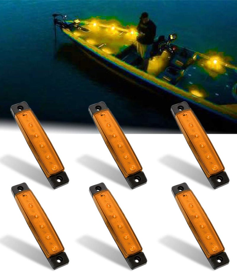 Shangyuan Marine Strip Lights - 6PCS Boat Interior Led Lights, White & Yellow, 12V - Image 1